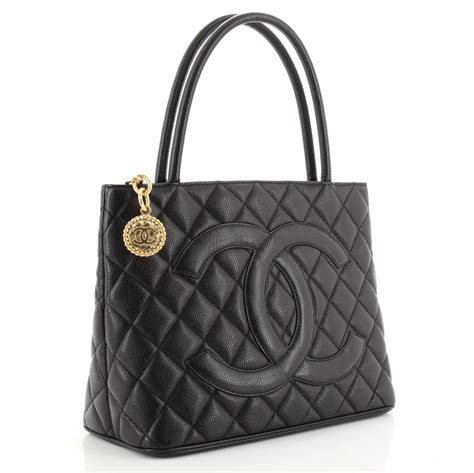 chanel gold medallion bag|Chanel medallion tote quilted caviar.